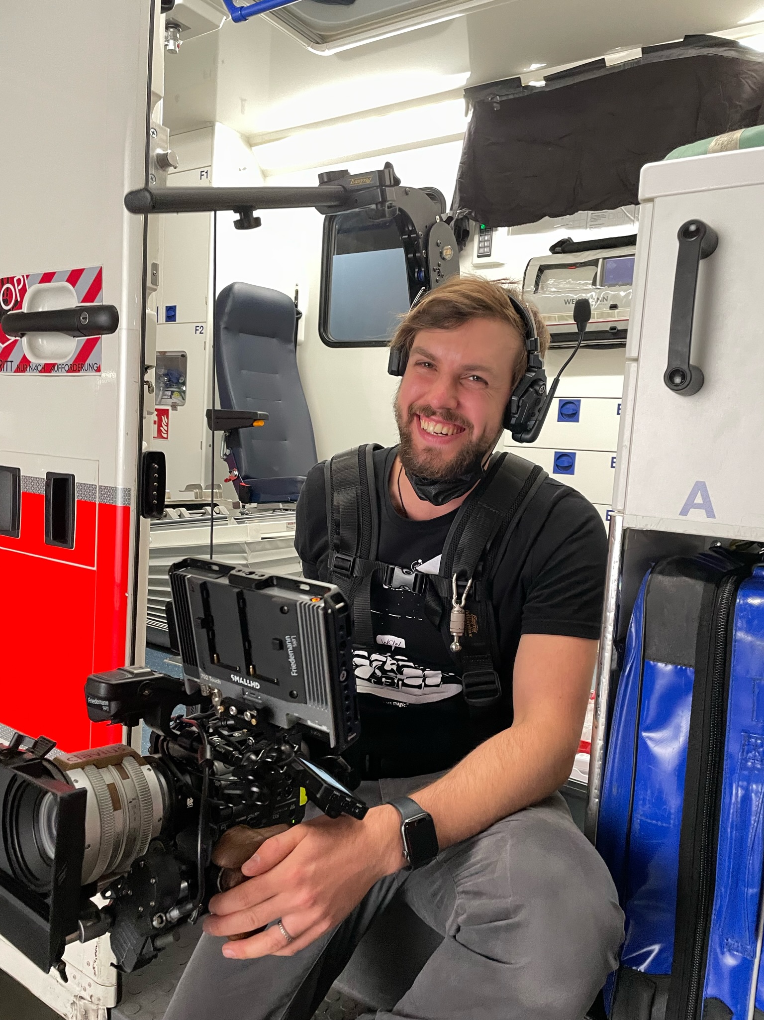 Helikopter-Set bei Sonnenuntergang